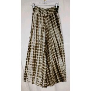 Maverick the Collection Womens Brown Tie- Dye Palazzo Pants Elastic‎ Waist M NWT